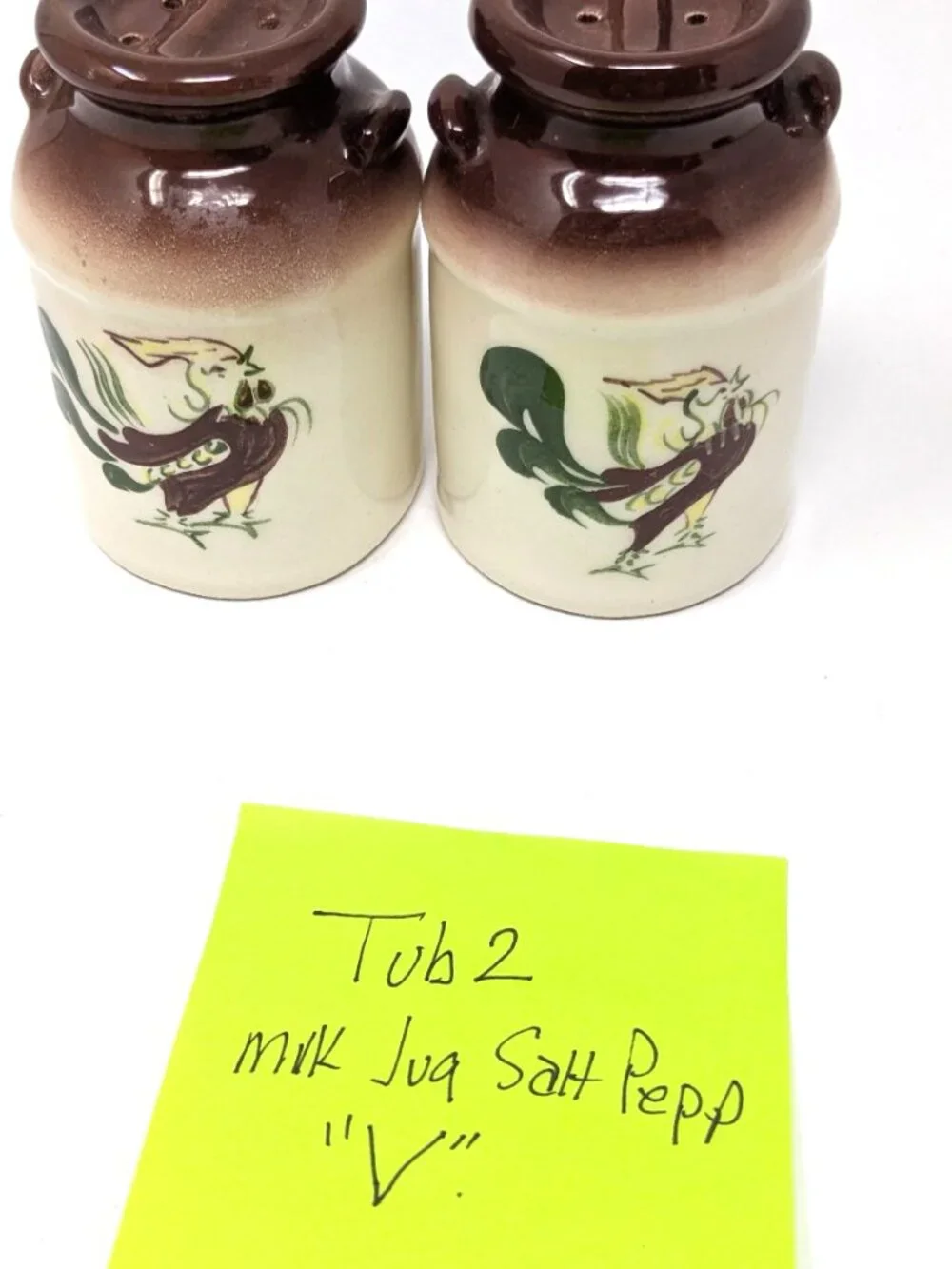 VTG Brock of California Chanticleer Rooster Salt & Pepper Shakers Milk Can 50s